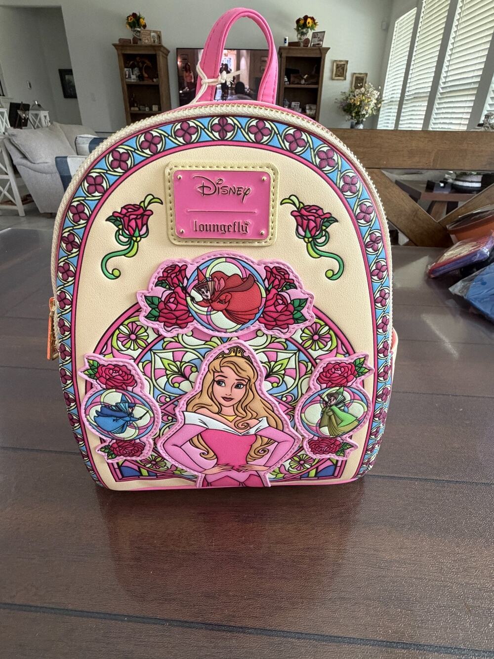LOUNGEFLY SLEEPING BEAUTY STAINED GLASS NEW WITH TAGS